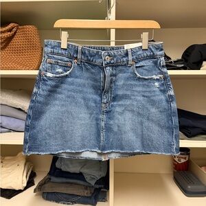 AE Stretch High-Waisted Perfect Denim Mini Skirt